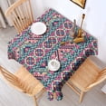 thumbnail image 2 of Colorful Geometric Pattern Square Tablecloth,Waterproof Square Table Cover,Wipeable Spillproof Washable Table Cover for Home Kitchen Party Decor 52"x52"(132x132cm), 2 of 6