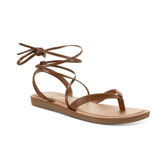 Sun Stone Maggie Ankle-Tie Sandals Cognac 11M
