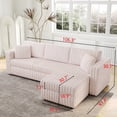thumbnail image 5 of 106.3" Soft 3-Person Sofa with Hydraulic Lift & Washable Cushions | Bedroom Light Pink, 5 of 11