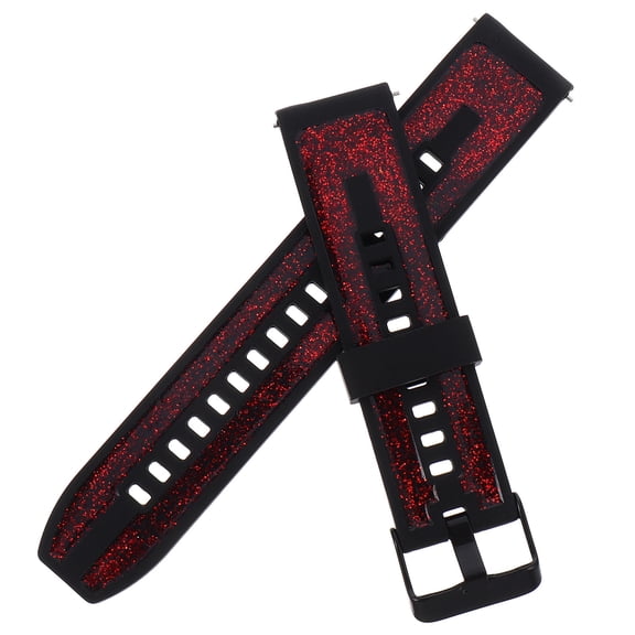 PTOOTP Adjustable Red Silicone Watch Strap Sturdy Comfortable Wristband for Smart Watch