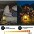 thumbnail image 5 of Paquete de 2 linternas solares recargables para acampar, regulables, portátiles, impermeables, ligeras para patio, senderismo y cortes de energía de emergencia, 5 of 5