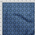 thumbnail image 4 of oneOone Georgette Viscose Teal Blue Fabric Geometric Dress Material Fabric Print Fabric By The Yard 42 Inch Wide, 4 of 5