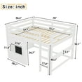 thumbnail image 2 of Harper & Bright Designs Full Size Loft Bed with Chalkboard and Built-in Bookshelf, Wood Loft Bed Frame with Ladder and Guardrails for Boys and Girls, White, 2 of 12