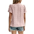 thumbnail image 3 of Birdeem Chandail Tricoté pour Femmes, Mode, Manches Courtes, Col Rond, Couleur Unie, Coupe Ample, 3 of 11