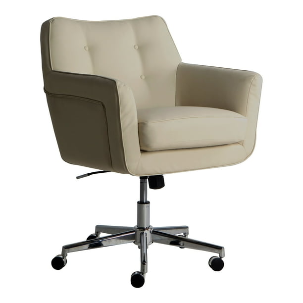 Serta Style Ashland Home Office Chair Cream Bonded Leather Walmart Com Walmart Com