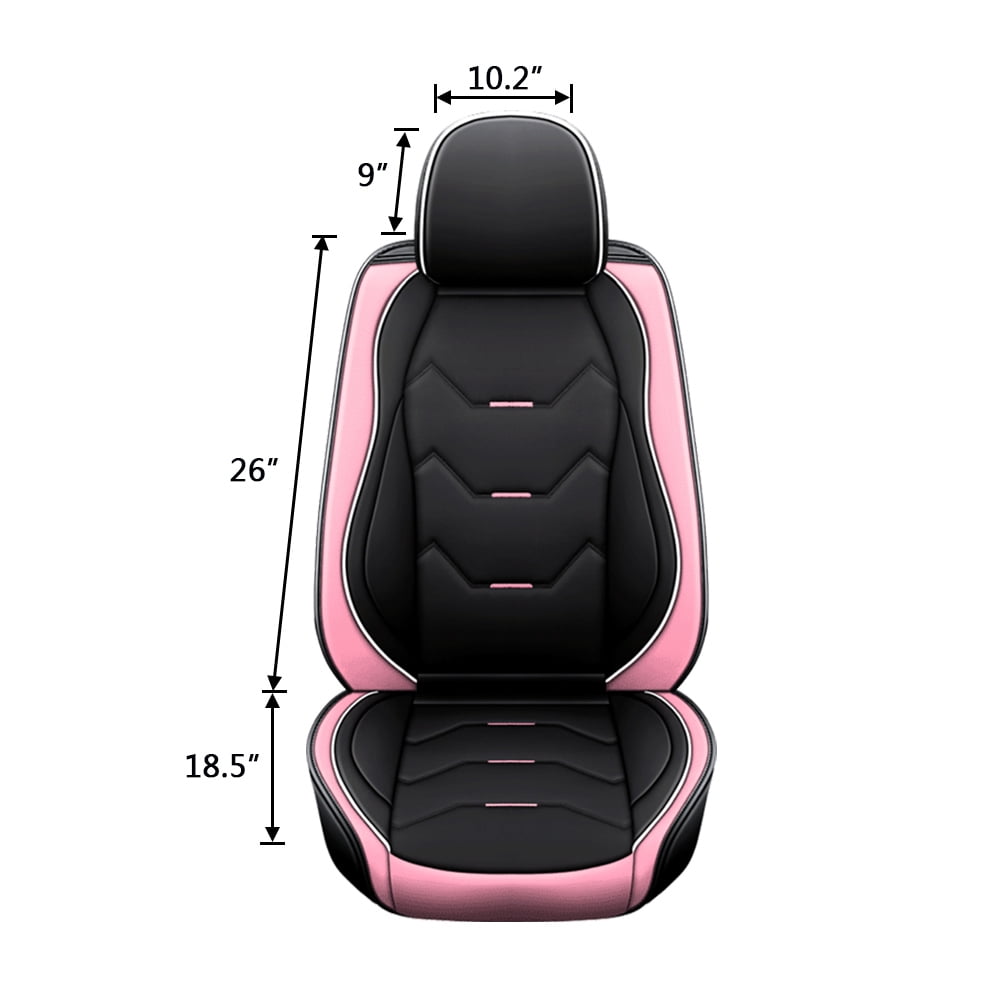 OTOEZ Universal Car Seat Cover Pink PU Leather 5 Seats, Front Rear Seat Protector Full Set, Waterproof Cushion Fit Most Honda Toyota Chevy Ford Nissan Vehicle Truck SUV