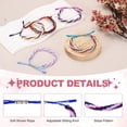 Braided Rope Bracelets, Stripe Pattern Adjustable Woven Cord Handmade ...