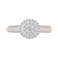 thumbnail image 2 of DGOLD 10kt Rose Gold Round White Diamond Elegant Promise Ring (1/2 cttw), 2 of 4