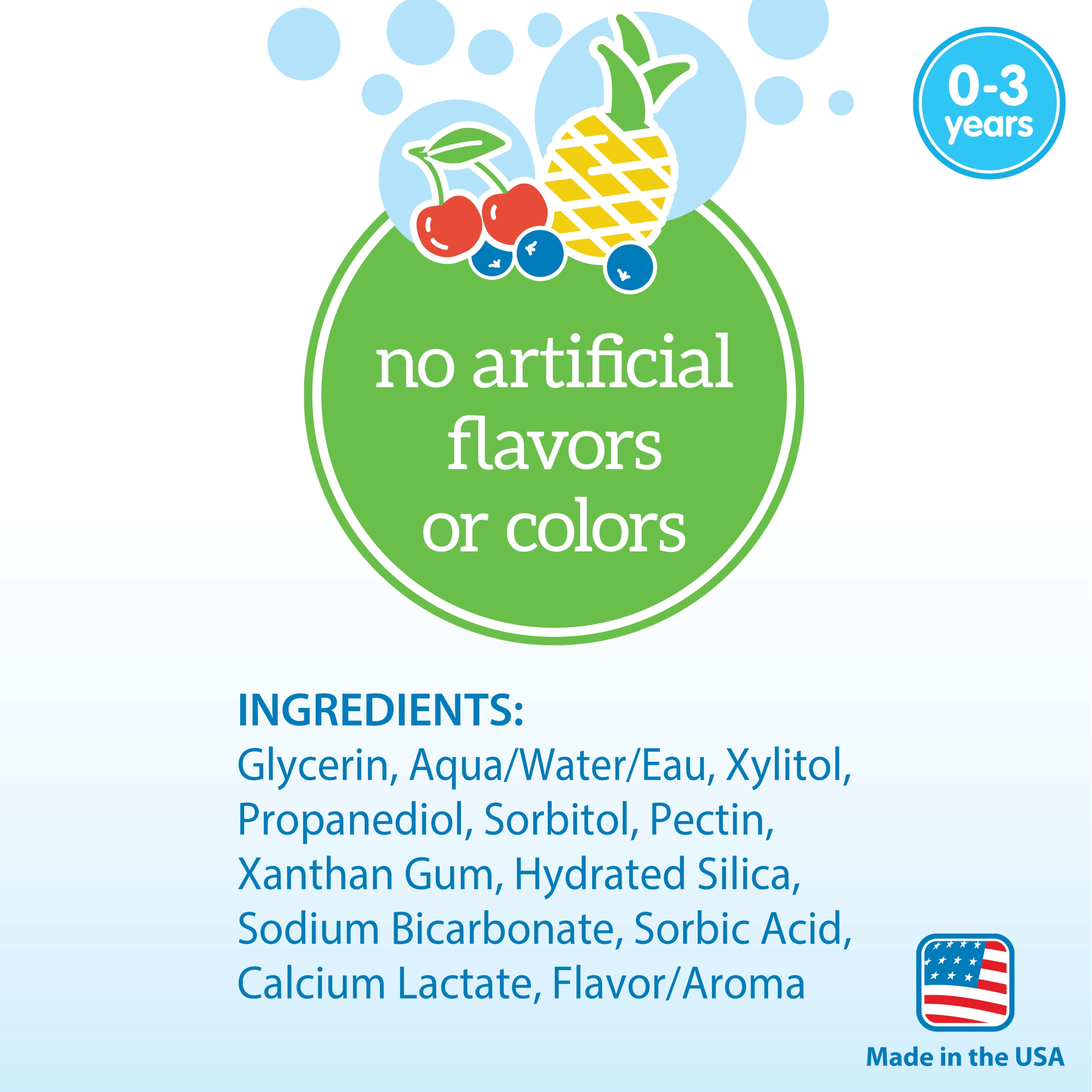 Dr. Brown's Fluoride-Free Baby Toothpaste, Mixed Fruit, 1.4oz, 0-3 Years, 3-Pack