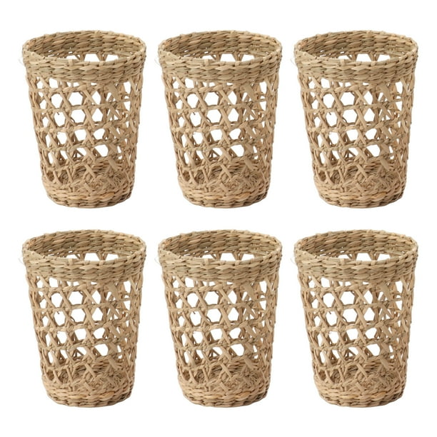 6 portavasos de tejido antiescaldaduras, funda de pajita hueca para botellas de vidrio, vasos de plástico y tazas.