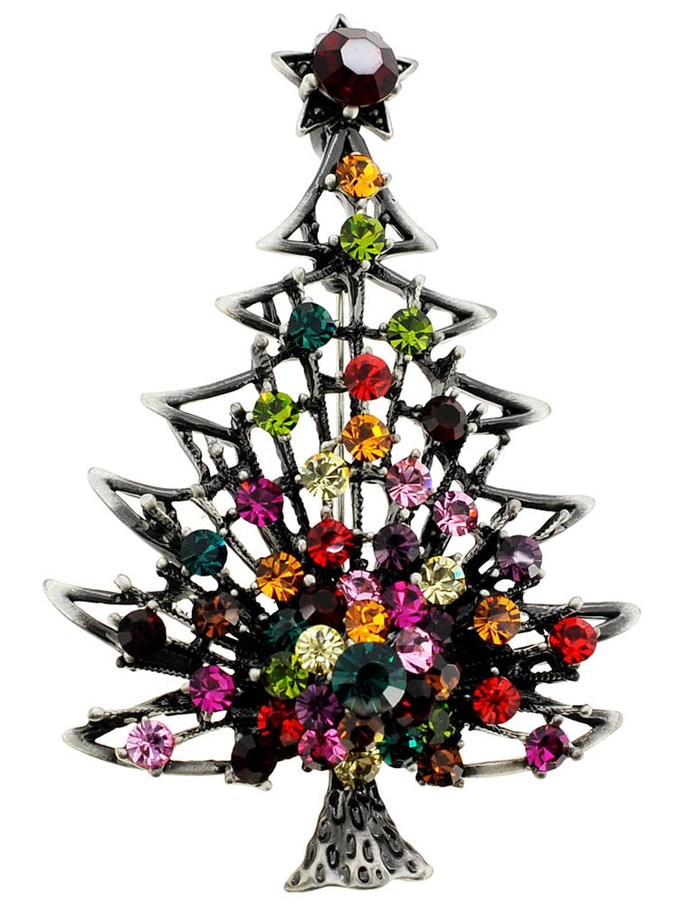 Fantasyard Golden Crystal Christmas Tree Lapel Pin 