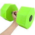 thumbnail image 3 of Qaailabf Water Dumbbell Set for Aquatic Fitness | EVA Foam Floating Weights | Buoyant Resistance Equipment for Water Aerobics & Pool Exercise | Soft Grip Handle | 2 Pack | 27x16cm | Blue or Green, 3 of 5