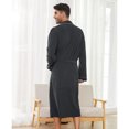 thumbnail image 3 of U2SKIIN Mens Terry Cloth Robe, 100% Cotton Soft Spa Bathrobes for Men(Dark Grey Mel, S/M), 3 of 7