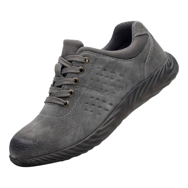 1 par de zapatos de trabajo bajo, cabeza de acero, antideslizante, soldador, 43 gris SM SunniMix Zapatos de seguro laboral