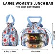 thumbnail image 5 of Pioneer Flower Drawstring Lunch Bag Women - Drawstring Lunch Bag Insulated for Work Office - Stain-Resistant Large Lunchbags for Women with Multi-Pockets, 5 of 6