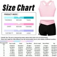 thumbnail image 5 of Sinleey Kids Girls 2 Pieces Dance Outfit Gymnastics Crop Tank Sleeveless Shiny Tops Sport Bra and Black&Rose 10, 5 of 5