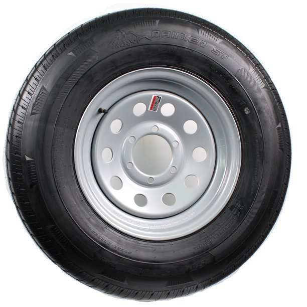 Trailer Tire On Rim ST225/75D15 H7815 225/7515 D 6 Lug Wheel Silver Modular