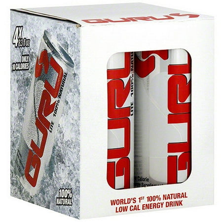 Guru Lite Energy Drink With Stevia, 4 oz (Pack of 6)