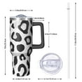 thumbnail image 2 of OBREWU Classic Leopard Print Tumbler with Handle and Lid,Classic Leopard Print 40oz Double Wall Vacuum Insulated Tumbler,Cups Gift for Women and Men, 2 of 7