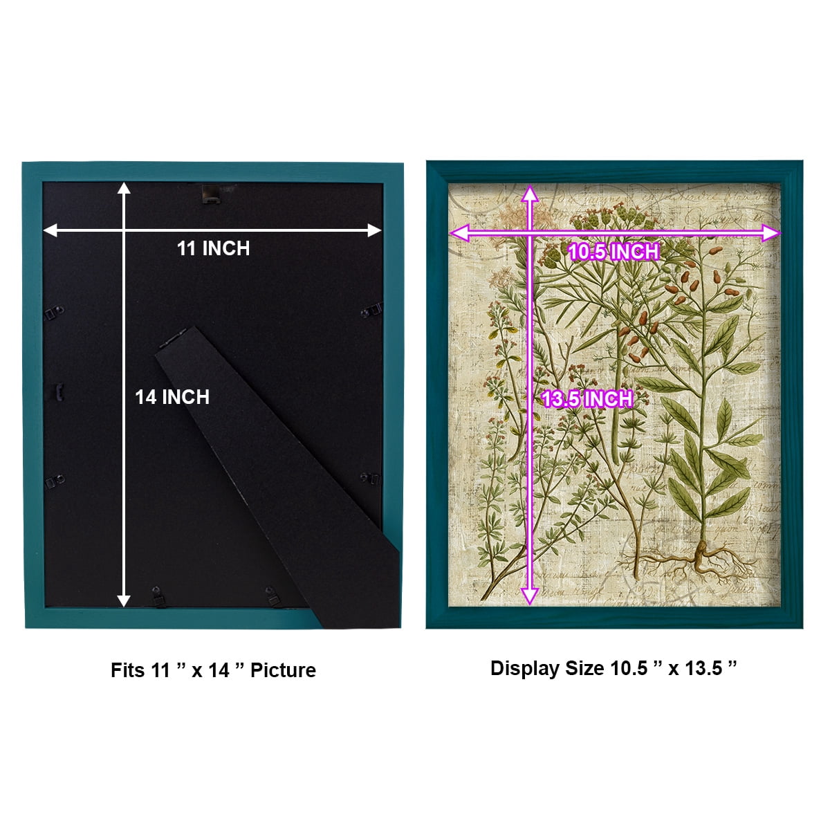 Garden Verses I -Framed Print w/glass-Ocean Blue
