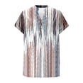 thumbnail image 4 of QATAINLAV en Liquidation Liquidation, Chemises en Lin à Boutons pour Femmes 2025 Manches Courtes Retroussables Col en V Blouse Décontractée Mode Imprimé Floral Henley Chemises Tunique de Plage Multicolore TTG, 4 of 9