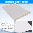 thumbnail image 4 of 50 Hojas A4 Autoadhesivo Impermeable Etiqueta Adhesiva Papel de Superficie Brillante para Impresora InyeccióN Tinta Copiadora, 4 of 9