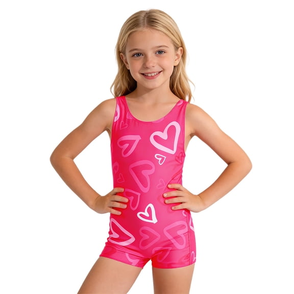 Rggeeun Toddler Girls Swimsuit With Sleeveless O-Neck Love Heart Printing For Kids Comfortable Bathing Suit Soft And Breathable For Summer Vacation And Beach Activities,Red,10