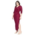 thumbnail image 6 of Plus Size V Neck Side Slit Fitted Maxi Dress, 6 of 11