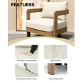 thumbnail image 3 of FHVIT Outdoor Aluminum Sofa Set, Assembly Free Sofa, Quick Assembly Coffee Table Wood Grain Veneer Sofa Set for Patio Natural Wood, 3 of 9