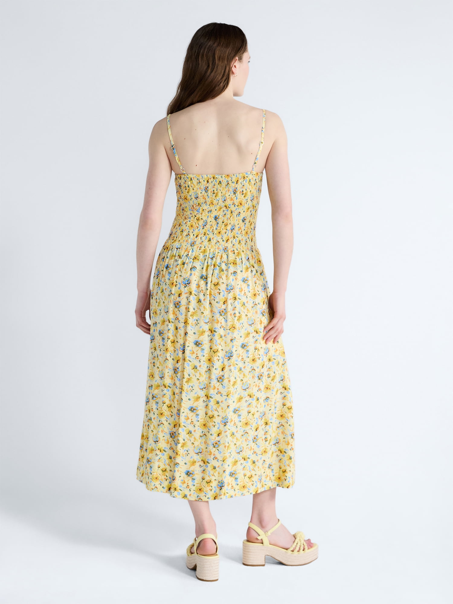 Free Assembly Women's and Women's Plus Sleeveless Smocked Maxi Dress, Sizes XS-4X