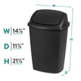 thumbnail image 2 of Sterilite Kitchen Trash Can, 7.5 Gallon Plastic Garbage Bin with Swing Top Lid, Black, 2 of 8