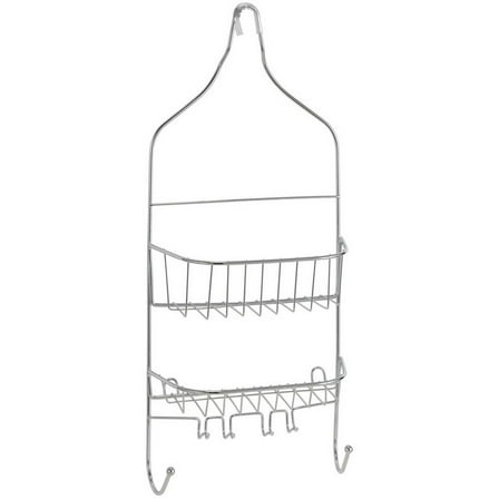 Bath Bliss Contoured Head Design Metal Shower Caddy with 2 Shelves, Chrome