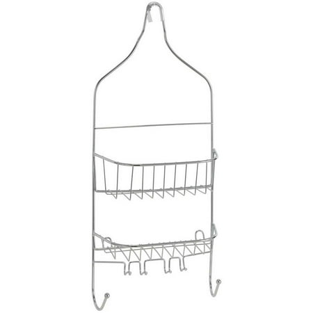 Bath Bliss Contoured Head Design Metal Shower Caddy with 2 Shelves, Chrome