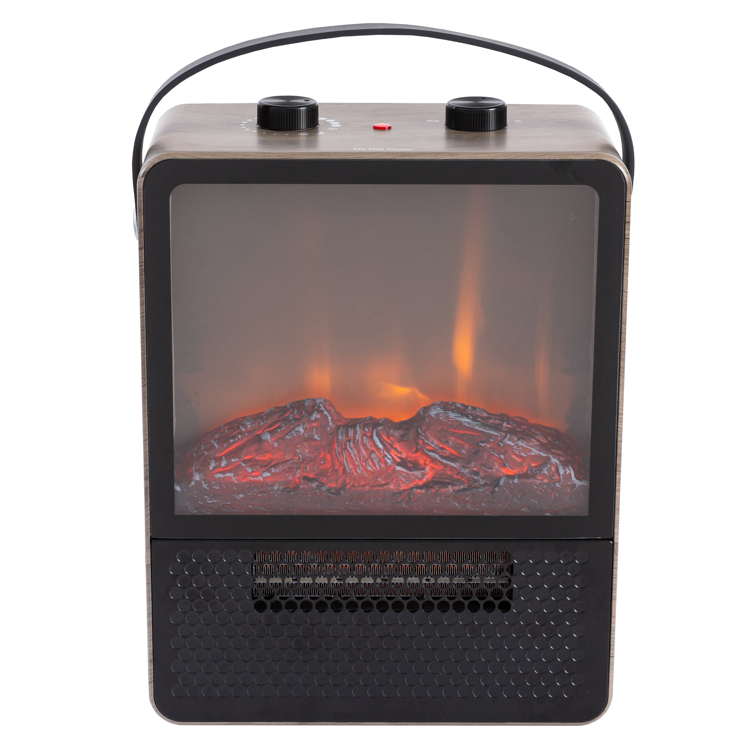 Better Homes & Gardens Freestanding Ceramic 1500W Portable Electric Fireplace, Rustic Grey and Mainstays Rechargeable Cool Mist Travel Humidifier 320 ml 7-color LED Lights, MHD-02IDG, Washed Indigo