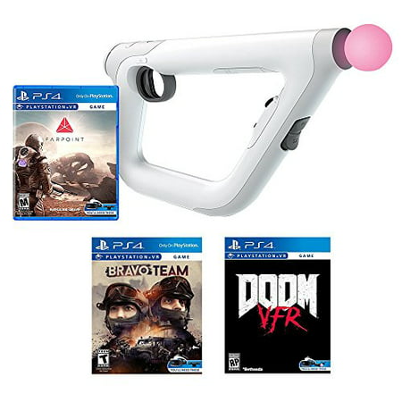 PlayStation VR FPS Starter Bundle (4 Items): PSVR Doom VFR Game, PSVR Bravo Team Game, PSVR Farpoint Game and PSVR Aim (Best Psvr Games For Kids)
