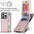thumbnail image 5 of Funda tipo bandolera CHAO para iPhone 14 Pro con tarjetero correa de cordón cierre magnético piel sintética, 5 of 5