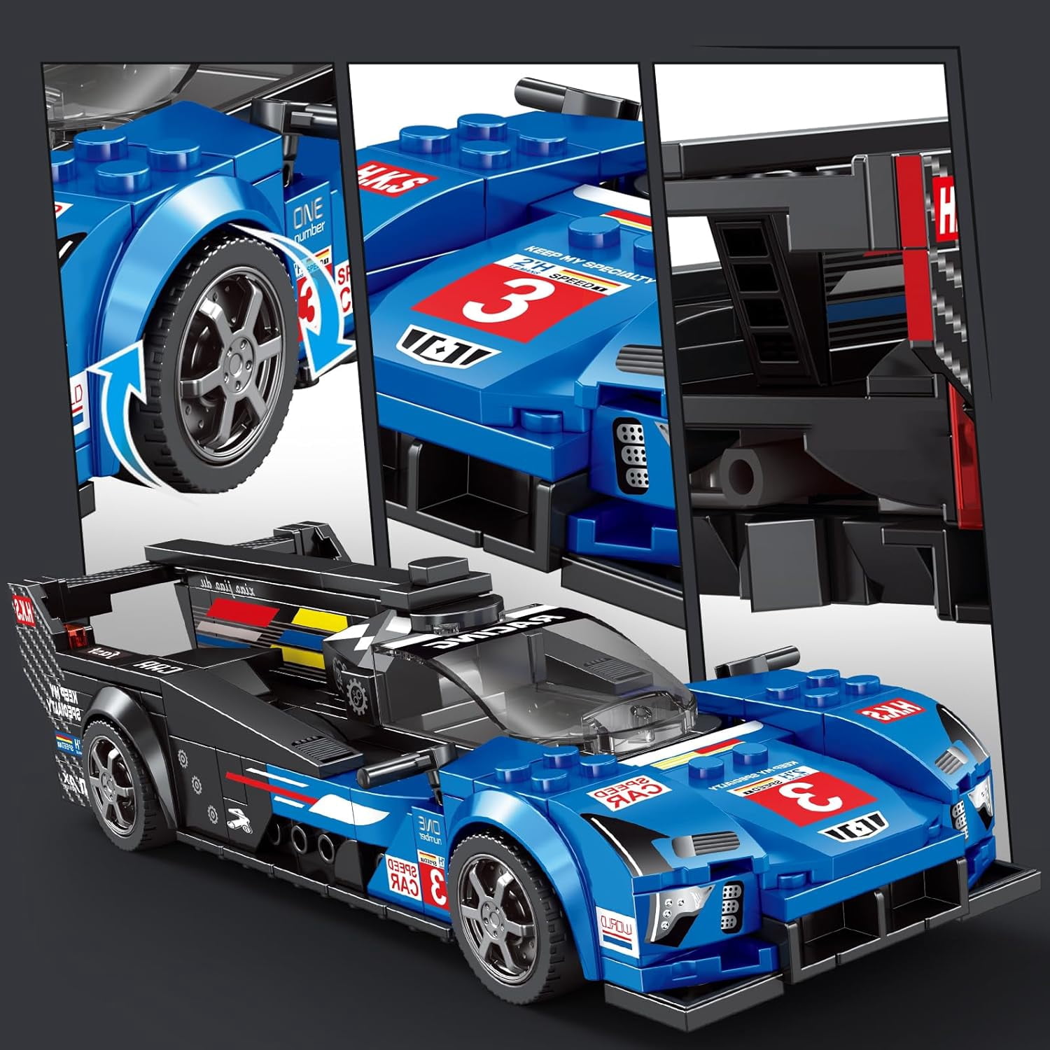 Speed Racing Car Building Set, Super Car Model Kit, Collectible Cars Construction Toys Gifts for Adults and Teens Age 14+ (294 Pieces)