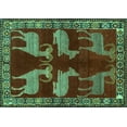 thumbnail image 1 of Ahgly Company Indoor Rectangle Persian Turquoise Blue Traditional Area Rugs, 5' x 7', 1 of 4