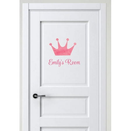 Personalized Name Vinyl Decal Sticker Custom Initial Wall Art Personalization Decor Crown Princess Fairytale Girl Baby Nursey Room Children Bedroom 10 Inches X 12