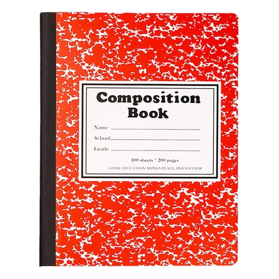 Composition Notebooks College Ruled Assorted Colors 200 Pages/100 Sheets Marble Pattern Cover Composition Books Marble Journal Notebooks for Home Work Office, Red