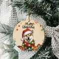 thumbnail image 3 of Merry Christmas Santa Shiba Inu Scarf Twinkling Lights Xmas Holiday Ceramic Round Ornament Shibas Dog Lovers Gifts Idea Home Tree Decor - 00022, 3 of 5