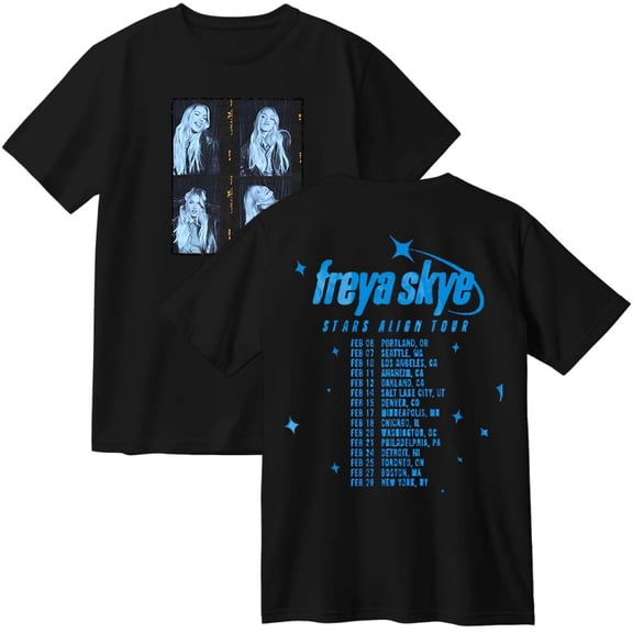 Freya Skye Stars Align Tour 2026 Cotton T-Shirt Women Men Fashion Crewneck Short Sleeve Tee