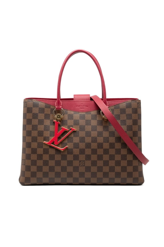 Pre-Owned Louis Vuitton Damier LV Riverside Handbag Shoulder Bag 2WAY N40052 Brown Leather...