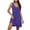 Purple, variant on Npasoilc V-Neck Pleated Pocket Dresses for Women Sleeveless Loose Solid Color A-Line Mini Dress