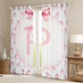 thumbnail image 2 of Erosebridal Kids Bowknot Personalized Gifts Blackout Curtains Set of 2 (52x84 Each),Kawaii Bowtie Theme Alphabet P Window Curtains For Girls, 2 of 7