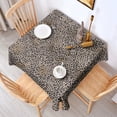 thumbnail image 2 of Black and Tan Leopard Print Square Tablecloth,Waterproof Square Table Cover,Wipeable Spillproof Washable Table Cover for Home Kitchen Party Decor 52"x52"(132x132cm), 2 of 6