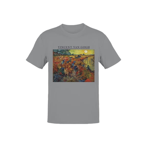 Van Gogh's Red Vineyard Harvest Scene Men's T-shirt