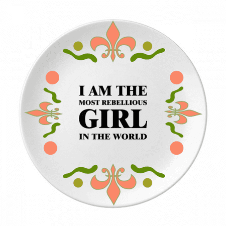 

I Am The Rebellious Girl Art Deco Fashion Flower Ceramics Plate Tableware Dinner Dish