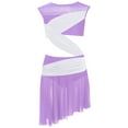 thumbnail image 3 of TiaoBug Kids Girls Lyrical Ballet Dance Dress Gymnastic Leotard Skirt Figure Skating Dress Ballerina Dancewear Light Purple 6, 3 of 4