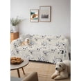thumbnail image 6 of Vintage Dinosaur Couch Cover, Primitive Animals Wildlife Hand-painting Beige Sofa Cover Blanket for 2 Seat Cushion, Sectional Sofa Slipcover Furniture Protector for Living Room Bedroom 71''x102'', 6 of 9